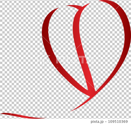 Red heart ribbons shadow. Decoration for love 109510369