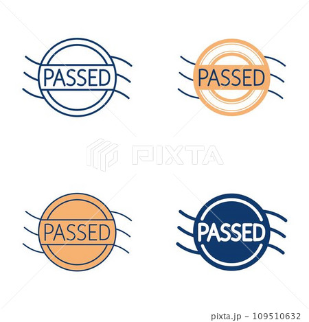 Control passed stamp icon set 109510632