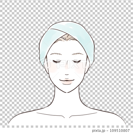 Front face of a beautiful woman with closed eyes, esthetician Front face of a beautiful woman with closed eyes, esthetician 109510807