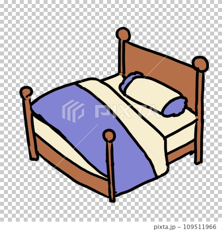 Simple side view bed illustration Simple side view bed illustration 109511966