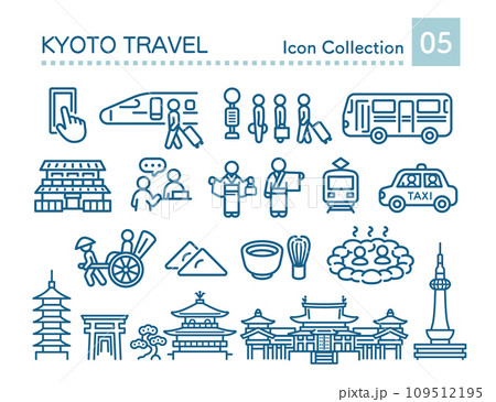 京都旅行アイコンのセット 109512195