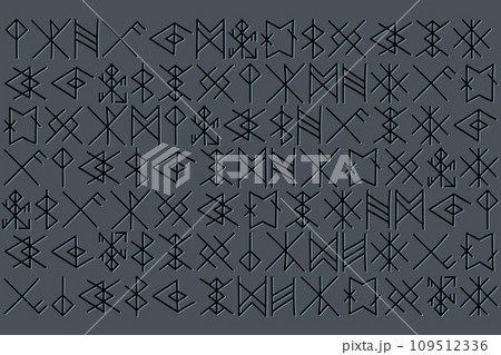 illustration line of the Rune character pattern...のイラスト素材 [109512336 ...