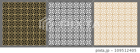 Set of Geometric Modern Vector Seamless Backgrounds and Graphics. Collection of Patterns in Different Styles 109512405
