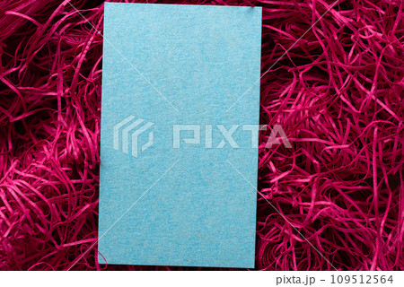 青色のメッセージカード 109512564