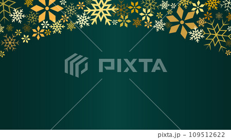 緑の背景の雪の結晶のベクターフレーム背景イラスト素材 緑の背景の雪の結晶のベクターフレーム背景イラスト素材 109512622