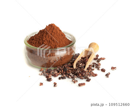 Cocoa Powder Isolated, Cacao Dust Pile, Dry Ground Cocoa Beans, Cocao Powder Pile for Chocolate Cocoa Powder Isolated, Cacao Dust Pile, Dry Ground Cocoa Beans, Cocao Powder Pile for Chocolate 109512660