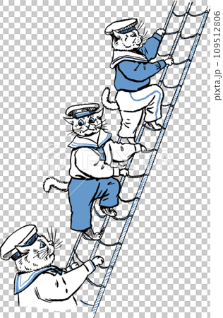 水兵の猫のイラスト 水兵の猫のイラスト 109512806