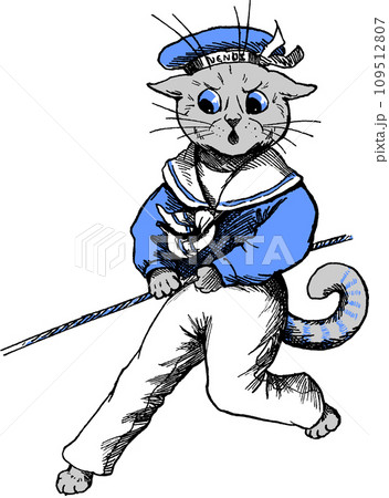 水兵の猫のイラスト 水兵の猫のイラスト 109512807