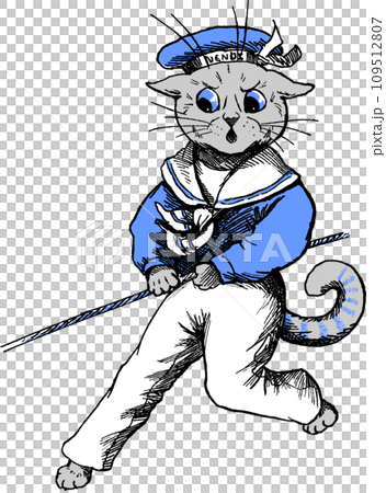 水兵の猫のイラスト 水兵の猫のイラスト 109512807
