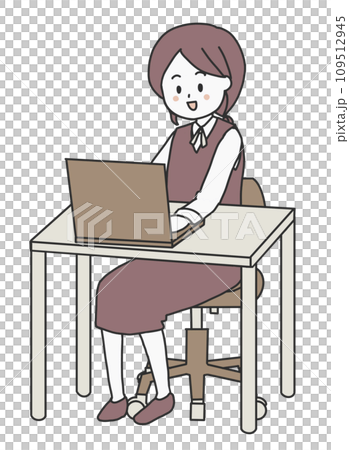 パソコンを操作している女性 109512945