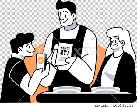 Restaurant Payment with Smartphone Vector 109513213
