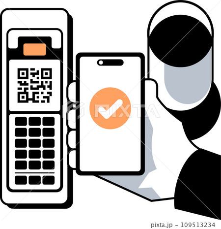 Smartphone and Payment Terminal Paying with a Scan Smartphone and Payment Terminal Paying with a Scan 109513234