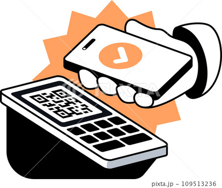 Smartphone and Payment Terminal Paying with a Scan 109513236