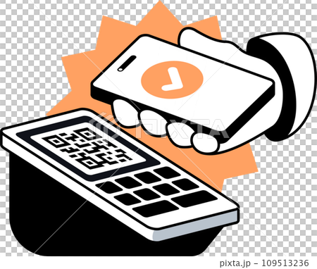 Smartphone and Payment Terminal Paying with a Scan 109513236