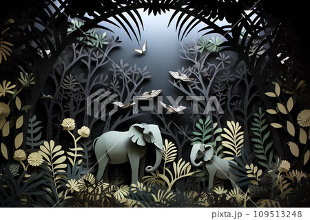 ジャングルの中の象 109513248