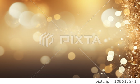Abstract gold festive background with bokeh light effect on wide banner,copy space Abstract gold festive background with bokeh light effect on wide banner,copy space 109513541