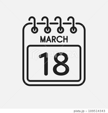 Icon page calendar day - 18 March 109514343