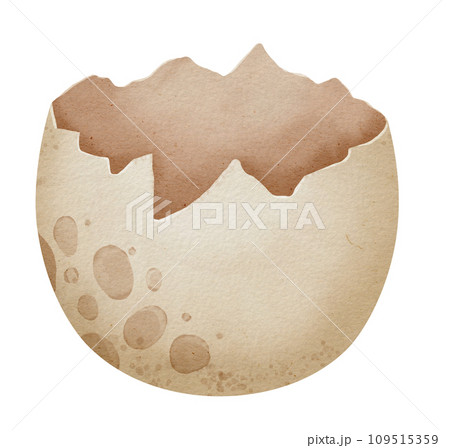Broken dinosaur Egg Watercolor illustration. Hand drawn of open Eggshell on isolated background. Drawing of pastel easter clip art. Sketch of a template for inserting a dino or dragon. Broken dinosaur Egg Watercolor illustration. Hand drawn of open Eggshell on isolated background. Drawing of pastel easter clip art. Sketch of a template for inserting a dino or dragon. 109515359