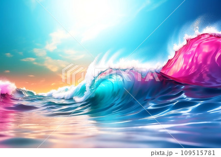カラフルな波 109515781