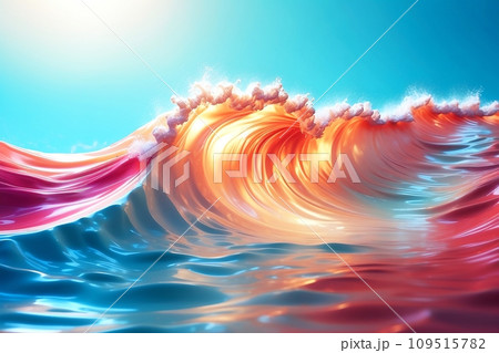 カラフルな波 109515782