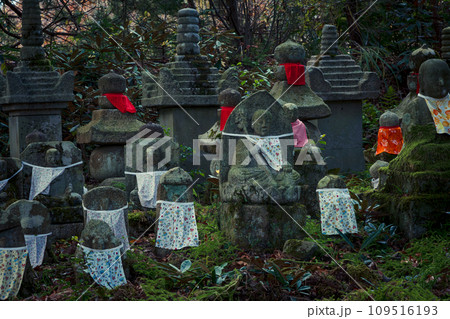 庶民に親しまれ地域を見守ってくれるかわいいお地蔵様 庶民に親しまれ地域を見守ってくれるかわいいお地蔵様 109516193