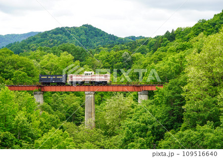旧三井芦別鉄道炭山川橋梁の静態保存車両 109516640