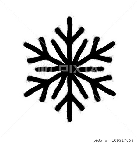 Sprayed snowflakes with overspray in black over white. Vector illustration. Sprayed snowflakes with overspray in black over white. Vector illustration. 109517053