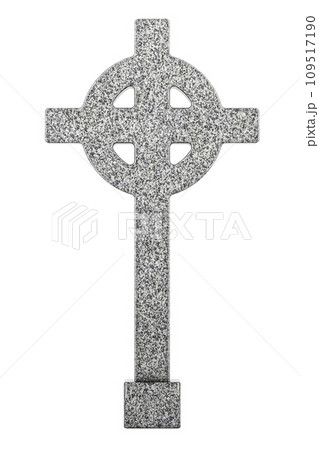 Gravestone in the shape of a cross. Ancient cross tombstone. 3D rendering 109517190