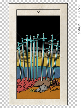 Rider Tarot Minor Arcana Ten of Swords Rider Tarot Minor Arcana Ten of Swords 109517286