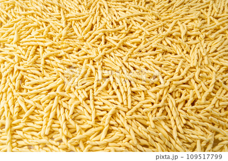 Raw Trofie Pasta, Dry Italian Macaroni, Traditional Genoa Food, Raw Noodle, Modern Ligurian Cuisine 109517799