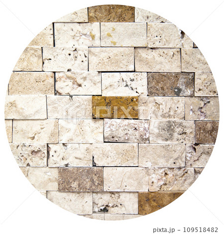 Cutting beige marble wall rectangular, seamless lined up 109518482