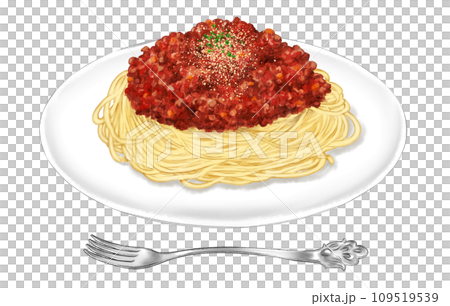 Pasta (Bolognese) painted in watercolor Pasta (Bolognese) painted in watercolor 109519539