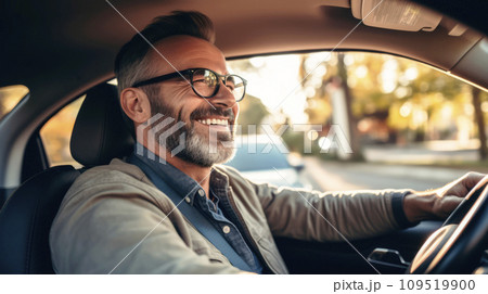 AI-generated content. Man Driving a Car 109519900