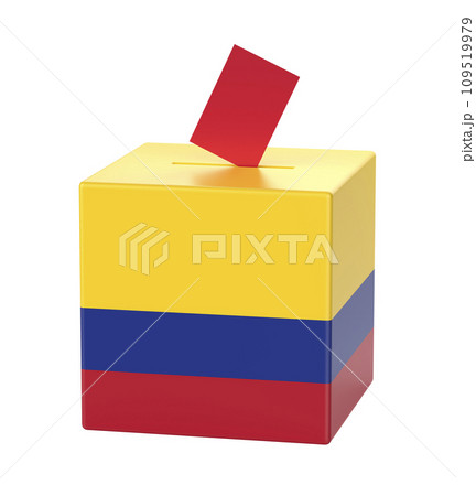 Ballot box with the flag of Colombia 109519979