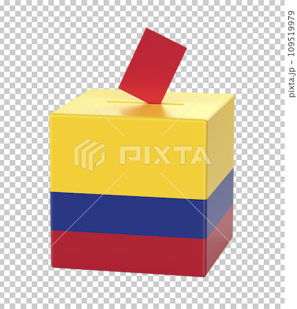 Ballot box with the flag of Colombia 109519979