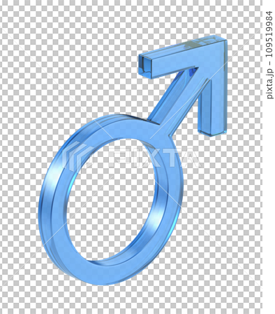 Blue glass male gender sign 109519984