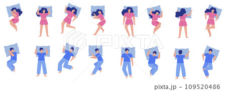 Poses for sleeping and relaxation set 109520486