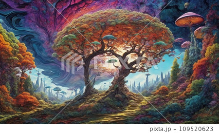 Colored magical forest 109520623