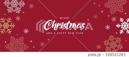 christmas greeting card with snowflakes vector illustration 109521261