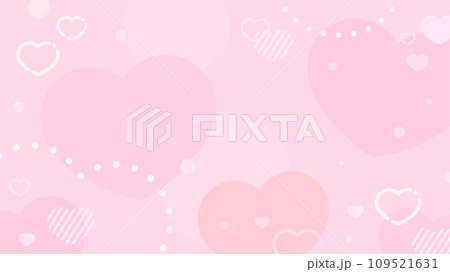 ハートのシンプルなかわいい背景_ピンク_16:9 109521631