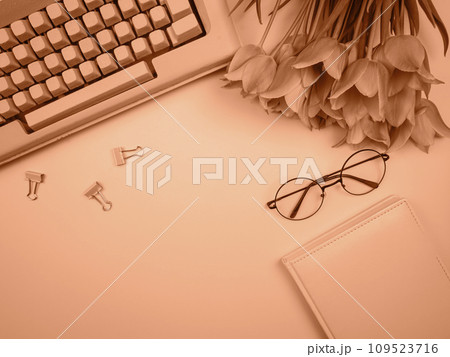 A woman's workplace on a public holiday. A woman's workplace on a public holiday. 109523716