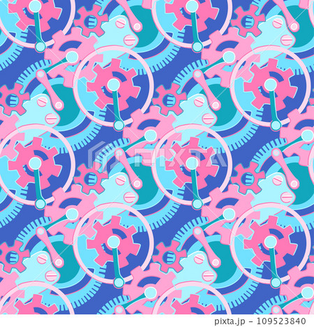 Vector composition of colorful gears isolated on blue background. Vector composition of colorful gears isolated on blue background. 109523840