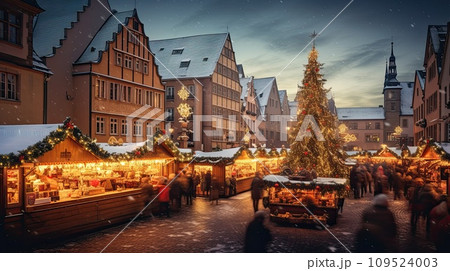 AI-generated content. european christmas market 109524003