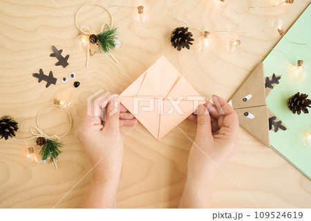 Step 8 origami. Step by-step photo instructions how to make a bookmark in the form of an deer out of paper with your own hands. Simple crafts with children. Step 8 origami. Step by-step photo instructions how to make a bookmark in the form of an deer out of paper with your own hands. Simple crafts with children. 109524619