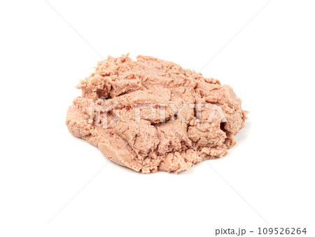 Meat Paste Isolated, Tuna Pate Smear, Chopped Liver Mousse, Fish Paste on White 109526264