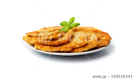 Potato Pancakes, Draniki, Deruny, Potato Latkes, Latkas, Irish Cakes, Raggmunk or Boxties Isolated on White Potato Pancakes, Draniki, Deruny, Potato Latkes, Latkas, Irish Cakes, Raggmunk or Boxties Isolated on White 109526343