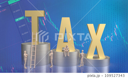 Tax on coins for Business concept 3d rendering Tax on coins for Business concept 3d rendering 109527343