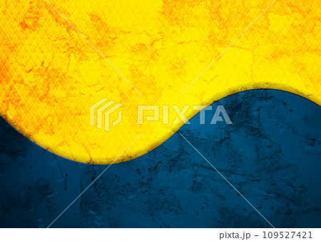 Abstract blue and yellow grunge corporate wavy background Abstract blue and yellow grunge corporate wavy background 109527421