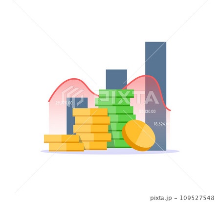 financial data concept or investment market profit bar and success market stock technology currency report financial data concept or investment market profit bar and success market stock technology currency report 109527548