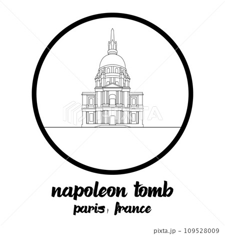 Circle icon line Napoleon Tomb. vector illustration 109528009